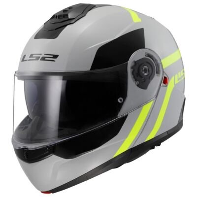 LS2 FF908 STROBE II-06 AUTOX výklopná helma šedá/H-V-žlutá